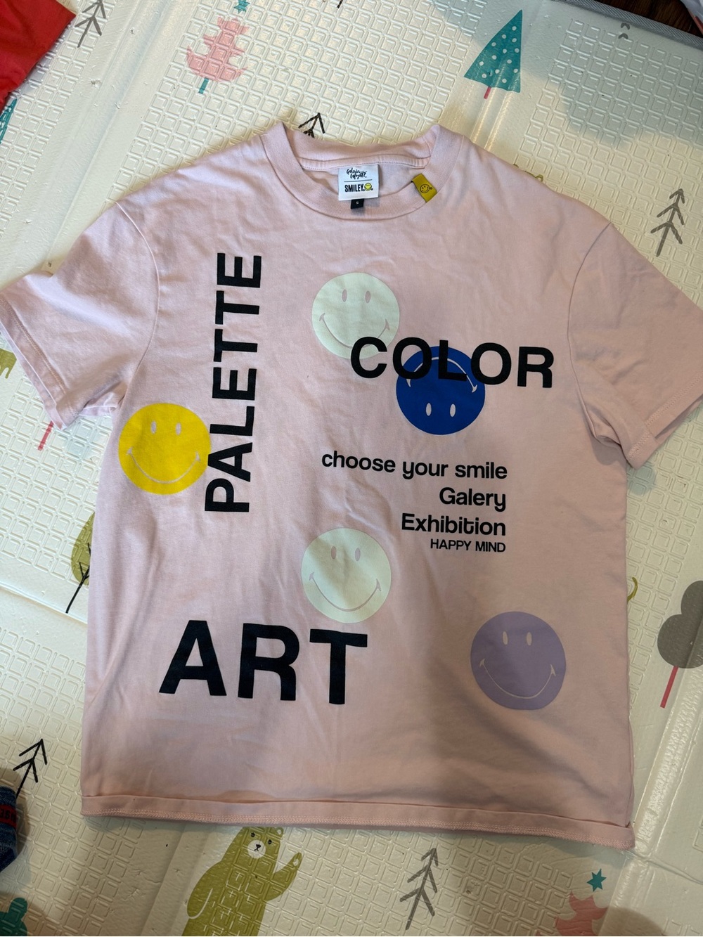 Palette Color Art Graphic Tee - Pink Short Sleeve